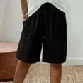thumbnail image 1 of Sakmal Womens Linen Bermuda Shorts Wide Leg Casual High Waisted Lightweight Shorts with Pockets, 1 of 9