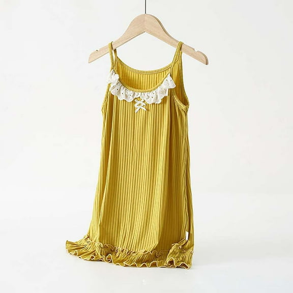 Sakmal Womens Moomoo Nightgowns Cotton Plus Size House Dress Yellow Sleeveless Nightgowns for Women