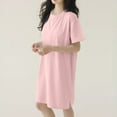 thumbnail image 1 of Sakmal Womens Nightgown Soft 100% Cotton Comfy Sleepshirt Plain Pink Short Sleeve Nightgowns, 1 of 6
