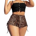 thumbnail image 1 of Sakmal Womens Pajamas Sets Shorts Pant Sleeveless Brown Camisole Front Close Graphic Sexy Ladies Sleepwear, 1 of 4