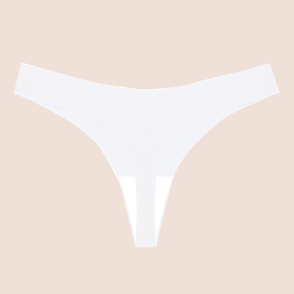 Sakmal Womens Panties Cheeky Thong High Waisted Panties No Show White Underwear for Women S