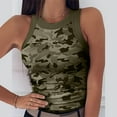 thumbnail image 1 of Sakmal Womens Plus Size Tops Sleeveless Green Polos Crew Neck Camisole Camouflage Tank Tops Womens Shirts, 1 of 5