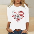 thumbnail image 1 of Sakmal Womens Plus Size Tops White 3/4 Sleeve Graphic Independence Day Crew Neck T-Shirts Ladies Shirts $5, 1 of 4