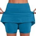 thumbnail image 1 of Sakmal Womens Shorts Comfy Workout Blue 4" Mini Skirt Tennis Skorts for Women, 1 of 5