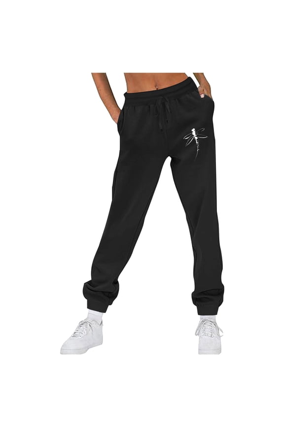 Womens Sweatpants Baggy Fleece Lined Joggers Pants Solid Casual with Pockets Joggers for Women M
