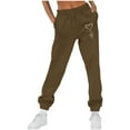thumbnail image 1 of Sakmal Fleece Lined Womens Sweatpants High Waisted Joggers Pants Brown Solid Athletic Running Sweatpants for Women M, 1 of 4