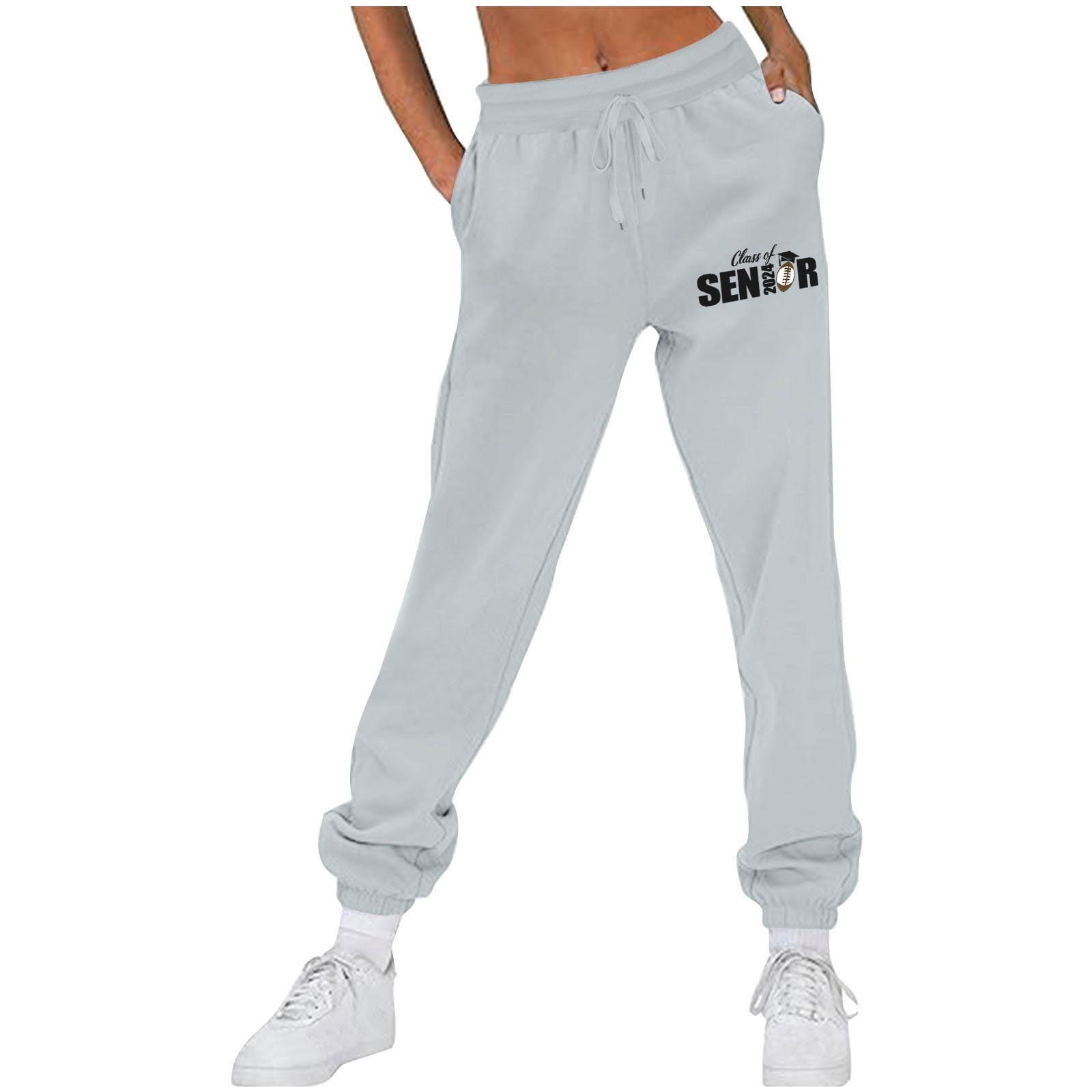 Womens Sweatpants Drawstring Fleece Lined Joggers Pants Solid Running Spring Sweatpants Women XXL