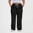 thumbnail image 1 of Sakmal Wide Leg Womens Sweatpants Plus Size Lightweight Black Boyfriend Pants Athletic Solid Elastic Waist Sweatpants for Women XXL, 1 of 5