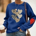 thumbnail image 1 of Sakmal Womens Sweatshirts Lightweight Blue Sweatshirts Heart Comfy Long Sleeve Shirts, 1 of 5