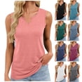 thumbnail image 1 of Sakmal Womens Tank Tops V Neck Black Double Lined Shirts Solid Summer Womens Tank Tops L, 1 of 9