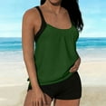 thumbnail image 1 of Sakmal Womens Tankini Swimsuits Padded Plus Size Swimwear Vacation Solid Green Womens Swimsuits with High Waisted Bottom, 1 of 5