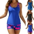thumbnail image 1 of Sakmal Womens Tankinis Padded Tummy Control Swimwear Solid Black Summer Womens Swimsuits L, 1 of 6