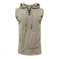 thumbnail image 1 of Sakmal Womens Tanks Hooded Yellow Yellow Solid with Pockets Camisole Drawstring Sleeveless Shirts, 1 of 6