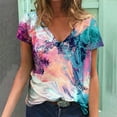thumbnail image 1 of Sakmal Womens Tops Under $5 Short Sleeve V-Neck Graphic T-Shirts Ladies Shirts $5, 1 of 5