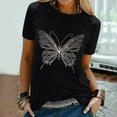 thumbnail image 1 of Sakmal Womens Tops Plus Size Short Sleeve Graphic Crew Neck Butterfly T-Shirts Womens Shirts, 1 of 7