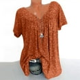 thumbnail image 1 of Sakmal Womens Tops Short Sleeve Pleated V-Neck Floral Tunic Shirts for Women, 1 of 8