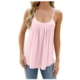 thumbnail image 1 of Sakmal Womens Tops Sleeveless Pink Solid Pleated Halter Scoop Neck Tank Tops Womens Shirts, 1 of 5