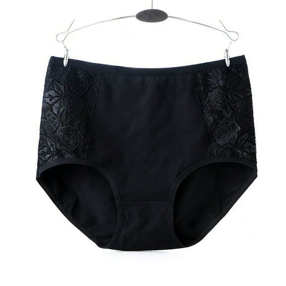 Sakmal Womens Underwear Cotton Butt Lifting Briefs Panties Soft Black Ladies Panties L