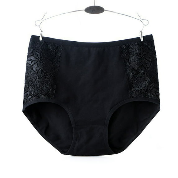 Sakmal Womens Underwear Cotton Butt Lifting Briefs Panties Soft Black Ladies Panties L