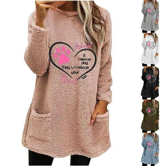 Sakmal Womens Winter Sweaters Green Pullover Long Knit Crew Neck Graphic Sweaters for Women with Pockets