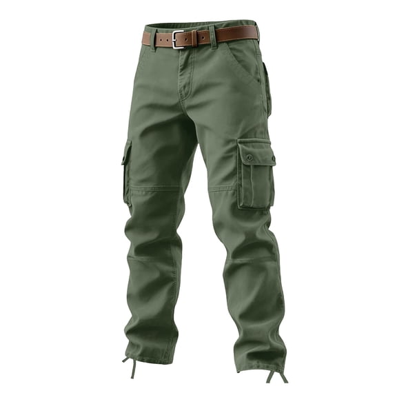 Sakmal Work Cargo Pants for Men Straight Leg Lightweight Green Men's Pants