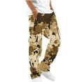 thumbnail image 1 of Sakmal Work Mens Cargo Pants Khaki Drawstring Elastic Waist Straight Leg Multi Pockets Camo Classic Fit Pants for Men M, 1 of 7
