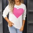 thumbnail image 1 of Sakmal Work Sweaters for Women Office Pullover White Crew Neck Casual Heart Print Women's Sweaters XL, 1 of 9