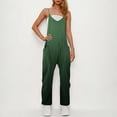 thumbnail image 1 of Sakmal Workout Casual Jumpsuits for Women Sleeveless Green Plus Size Overalls Long Straight Leg V Neck Gradient Pants with Pockets, 1 of 7
