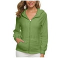 thumbnail image 1 of Sakmal Workout Jackets for Women Fleece Green Zip Up Jacket Cropped Trendy Solid Tops for Women, 1 of 5