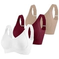 thumbnail image 1 of Sakmal Workout Womens Sports Bras Plus Size 3 Pack Fall Coverage Stretchy White Solid Womens Sports Bras 4XL, 1 of 5