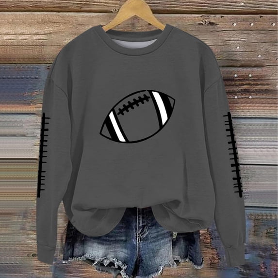 Sakmal Workout Womens Sweatshirts Pullover Gray Football Game Day Sweatshirts Soft Fall Clothes 2025