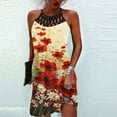thumbnail image 1 of Sakmal Yellow Dresses for Women Tank Shift Cutout Midi Dress Floral Tropical Dresses for Women, 1 of 5