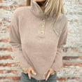 thumbnail image 1 of Sakmal Yellow Fall Sweaters for Women Oversized Cozy Button Down Pullover Tops High Neck Fashion Sweaters for Women, 1 of 5