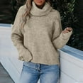thumbnail image 1 of Sakmal Yellow Sweaters for Women 2025 Teacher Oversized Pullover Tops Solid High Neck Loose Sweaters for Women, 1 of 6