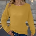 thumbnail image 1 of Sakmal Yellow Sweaters for Women Oversized Ribbed Pullover Cozy Tops Fashion Long Sleeve Crew Neck Sweaters for Women, 1 of 8