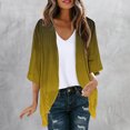 thumbnail image 1 of Sakmal Yellow Winter Coats for Women Cover-Up Long Sleeve Sleeve Lightweight Cardigan Flowy Gradient Chiffon Ladies Jackets, 1 of 5