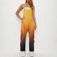 thumbnail image 1 of Sakmal Yellow Womens Jumpsuit Plus Size Workout Sleeveless Overalls Gradient Long Straight Leg V Neck Pants with Pockets, 1 of 7