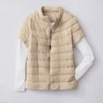 thumbnail image 1 of Sakmal Zip Up Winter Vest for Women Warm Snow Quilted Puffer Jackets Short Sleeve Packable Yellow Vests for Women, 1 of 5