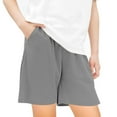 thumbnail image 1 of Sakmal childrens clothes Gray solid daily life with pocket kids shorts, 1 of 5
