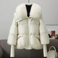 thumbnail image 1 of Sakmal with Faux Fur Coats for Women Quilted Puffer Zip Up Winter Down Coat Lightweight White Windbreaker Jackets for Women, 1 of 5