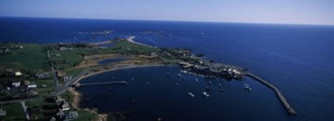 Sakonnet Point Lighthouse in the distance Little Compton Rhode Island USA Canvas Art - Panoramic Images (18 x 7)