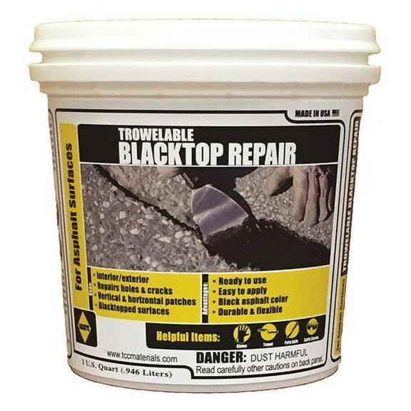 Sakrete Asphalt Repair Compound, Pail, Black, Trowelable Blacktop Repair 120038