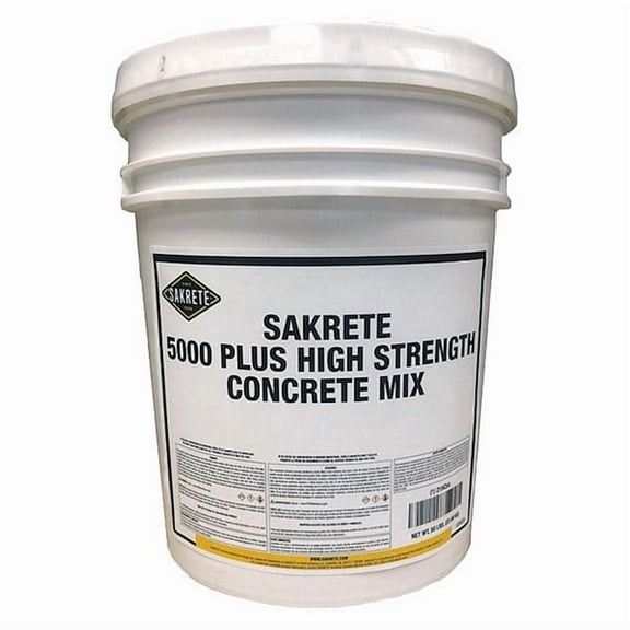 Sakrete Concrete Mix, Pail, Gray, 5000 Plus High Strength 120020