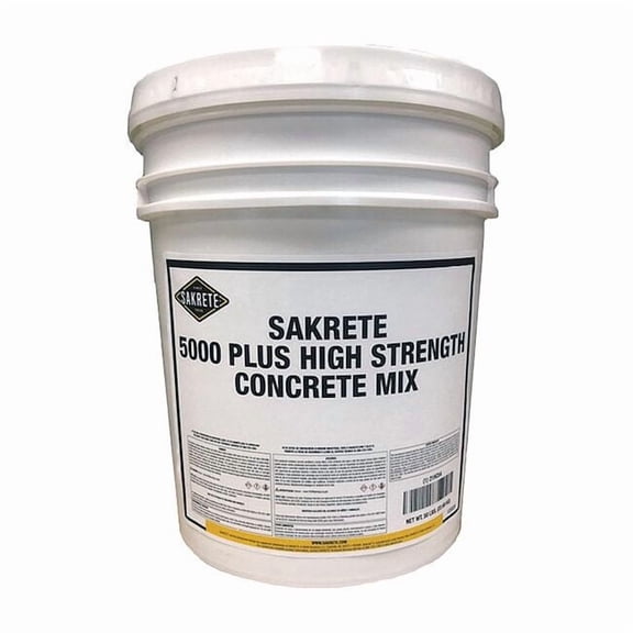 Concrete Mix, Pail, Gray, 5000 Plus High Strength 120020