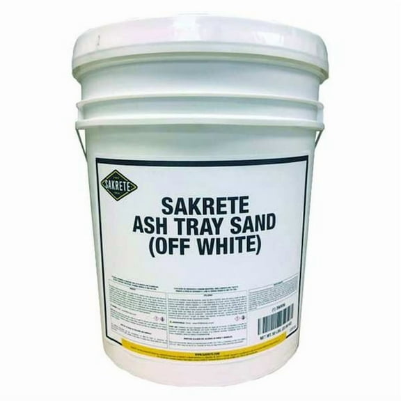 Sakrete Flame Retardant Ashtray with 50 lbs Sand, Off-White