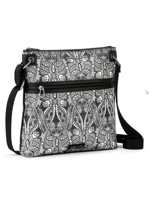 Artist Circle Flat Crossbody, Black White Soulful Dove One Size