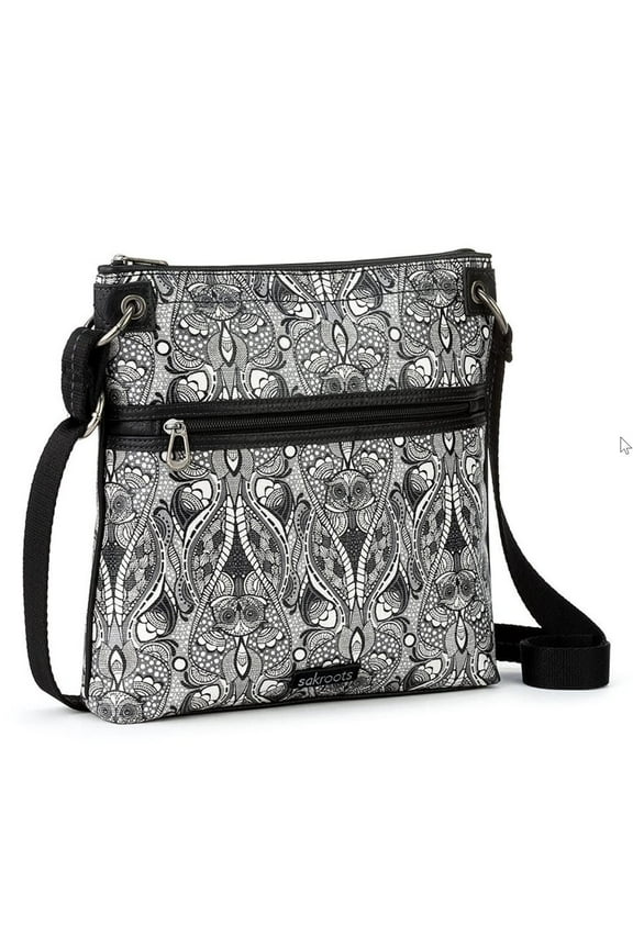 Artist Circle Flat Crossbody, Black White Soulful Dove One Size