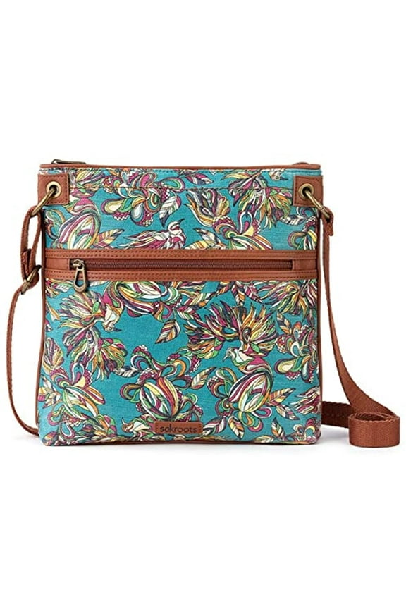 Artist Circle Flat Crossbody, Teal Treehouse