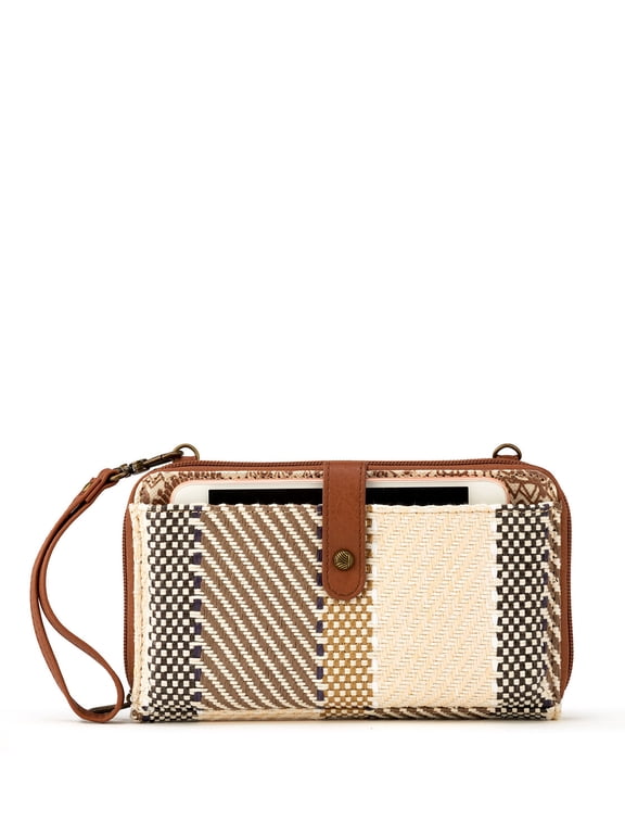Artist Circle Smartphone Crossbody, Woven Fabric from Recycled Materials, Coated Linen Canvas