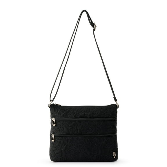 Sakroots Basic Crossbody Bag - Women's Handbag & Purse With Four Zipper Pockets & Adjustable Strap - "Black Spirit Desert Quilted"